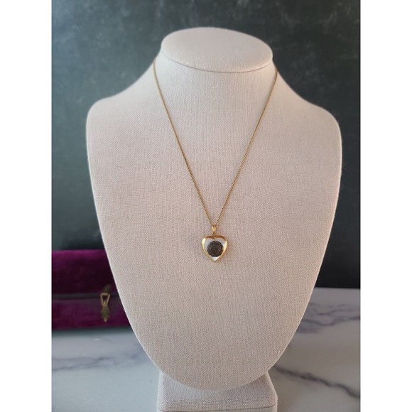 Vintage 12K GF MOP Heart Locket Pendant Necklace, Religio, Scientia, Cultus - Picture 3 of 10